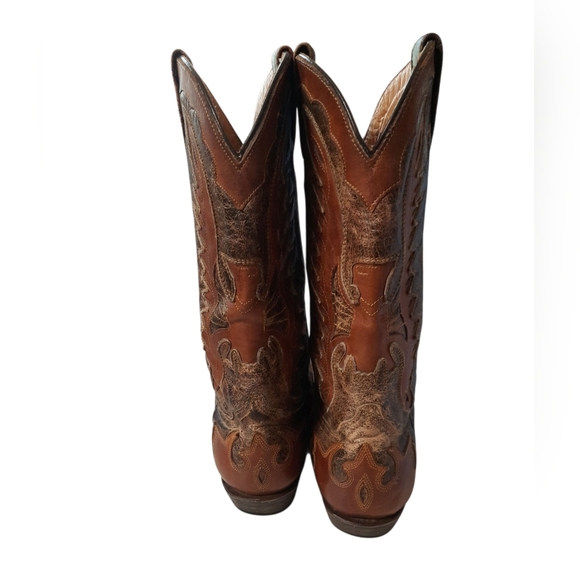 Stetson Distressed Brown Leather Cowboy Boots Size 11 D - Picture 6 of 14